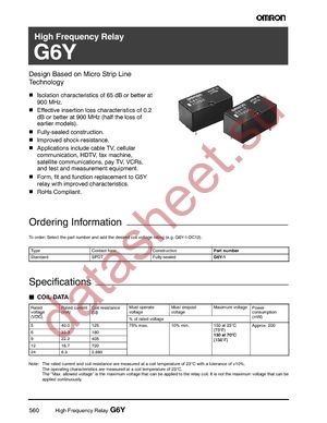 G6Y-1 DC5 datasheet  